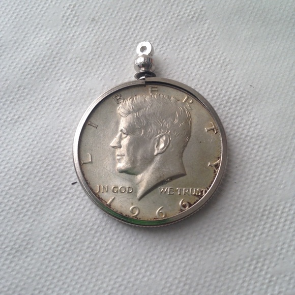 1966 40% Silver Half Dollar Coin, 18in 925 Chain - Picture 6 of 7